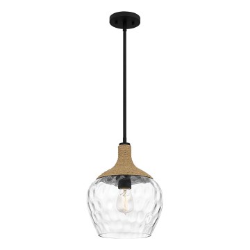 Quoizel - Chandelier on a pole ROYER 1xE27/60W/230V d. 30,2 cm clear/black/beige
