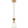 Quoizel - Chandelier on a pole STARING 1xE27/40W/230V d. 18,4 cm gold/patina/clear