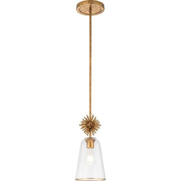 Quoizel - Chandelier on a pole STARING 1xE27/40W/230V d. 18,4 cm gold/patina/clear