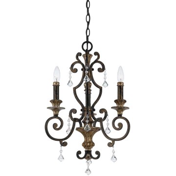 Quoizel - MARQUETTE chain-hung chandelier 3xE14/60W/230V bronze