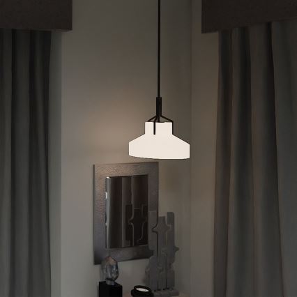 Quoizel - Rod Chandelier BRECKEN 2xE27/60W/230V Black/Marble Effect