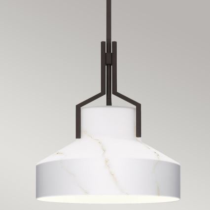 Quoizel - Rod Chandelier BRECKEN 2xE27/60W/230V Black/Marble Effect