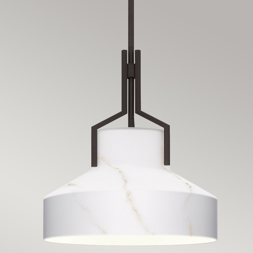 Quoizel - Rod Chandelier BRECKEN 2xE27/60W/230V Black/Marble Effect