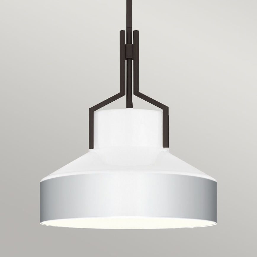 Quoizel - BRECKEN Rod Pendant, 2×E27 (max. 60 W per bulb), 230 V, Black/White