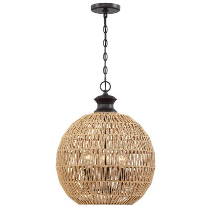 Quoizel - Chain-hung chandelier CASABLANCA 3xE27/60W/230V brown