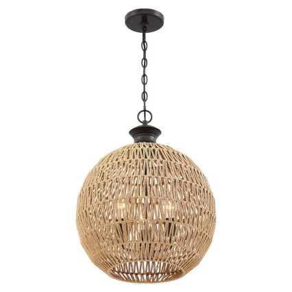 Quoizel - Chain-hung chandelier CASABLANCA 3xE27/60W/230V brown