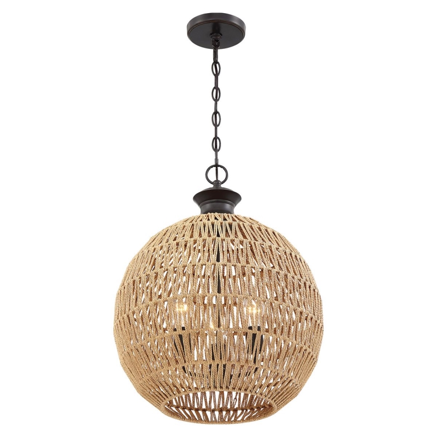 Quoizel - Chain-hung chandelier CASABLANCA 3xE27/60W/230V brown