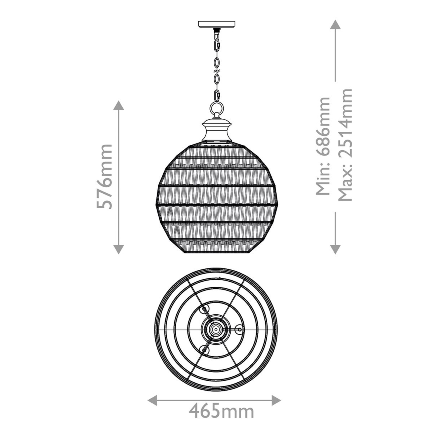 Quoizel - Chain-hung chandelier CASABLANCA 3xE27/60W/230V brown