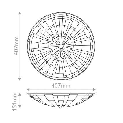 Quoizel - Ceiling light INGLENOOK 2xE27/60W/230V d. 40,7 cm