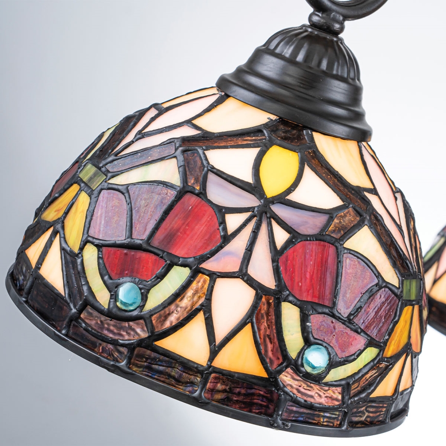 Quoizel - Chain-Hung Tiffany Chandelier LARISSA 3xE27/60W/230V Ø 63.6 cm