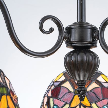 Quoizel - Chain-Hung Tiffany Chandelier LARISSA 3xE27/60W/230V Ø 63.6 cm