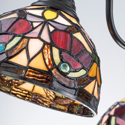 Quoizel - Chain-Hung Tiffany Chandelier LARISSA 3xE27/60W/230V Ø 63.6 cm