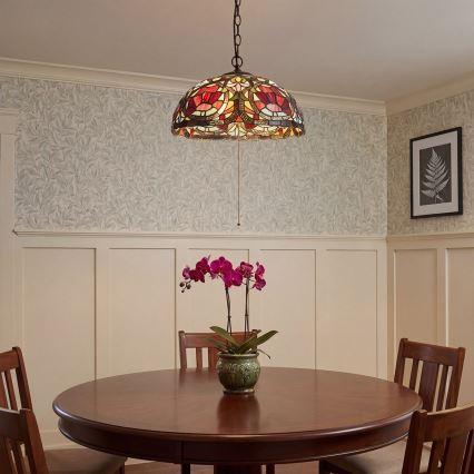 Quoizel - Tiffany LARISSA Chain-Hung Chandelier 3xE27/60W/230V Ø 38.5 cm