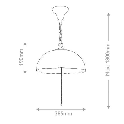 Quoizel - Tiffany LARISSA Chain-Hung Chandelier 3xE27/60W/230V Ø 38.5 cm