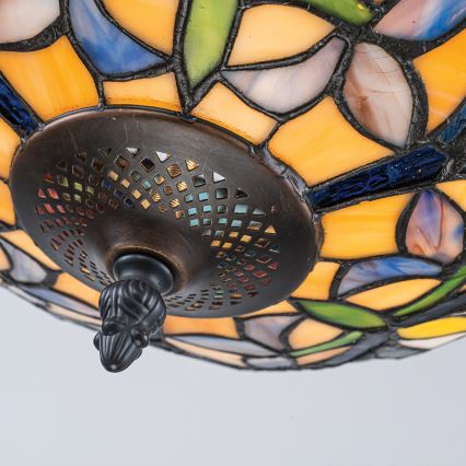 Quoizel - Flush-mount Tiffany chandelier LARISSA 2xE27/60W/230V Ø 35 cm