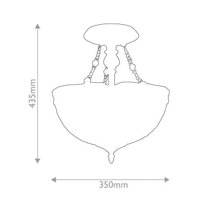 Quoizel - Flush-mount Tiffany chandelier LARISSA 2xE27/60W/230V Ø 35 cm