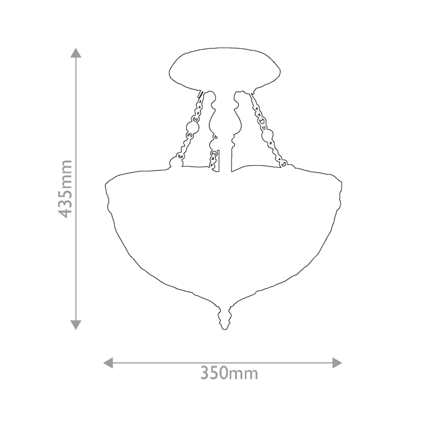 Quoizel - Flush-mount Tiffany chandelier LARISSA 2xE27/60W/230V Ø 35 cm
