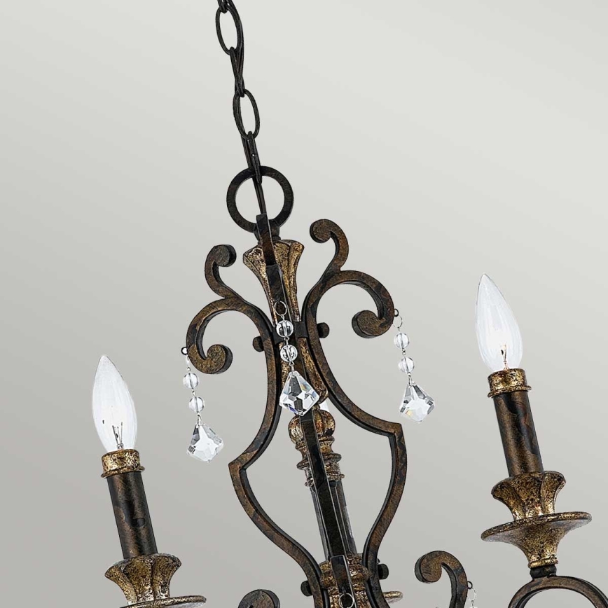 Quoizel - MARQUETTE chain-hung chandelier 3xE14/60W/230V bronze