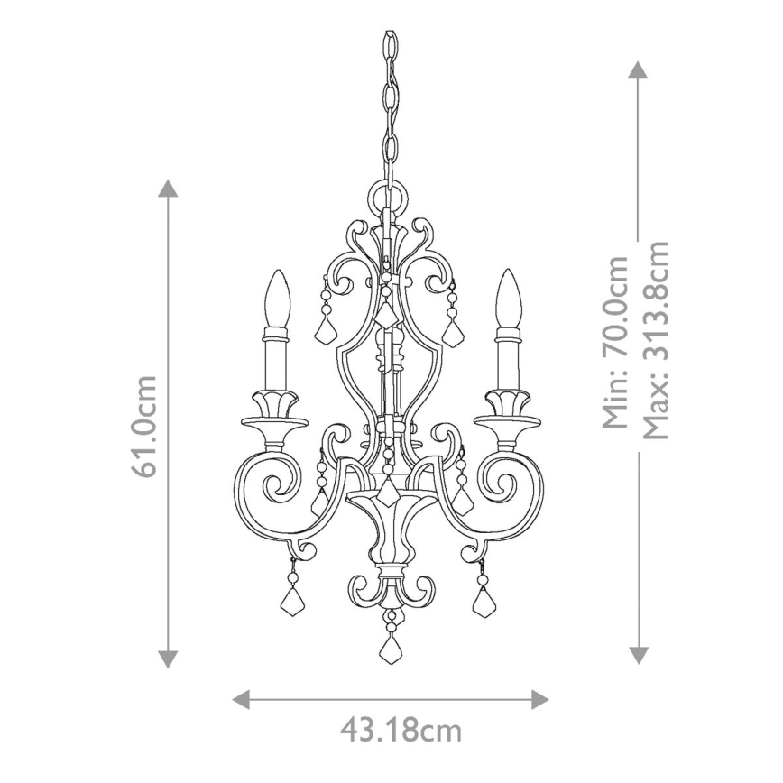 Quoizel - MARQUETTE chain-hung chandelier 3xE14/60W/230V bronze