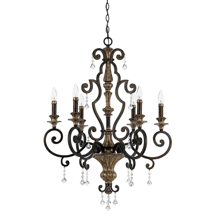 Quoizel - MARQUETTE chain-hung chandelier 6xE14/60W/230V bronze