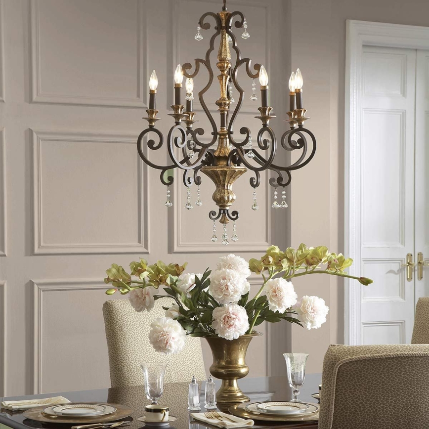 Quoizel - MARQUETTE chain-hung chandelier 6xE14/60W/230V bronze