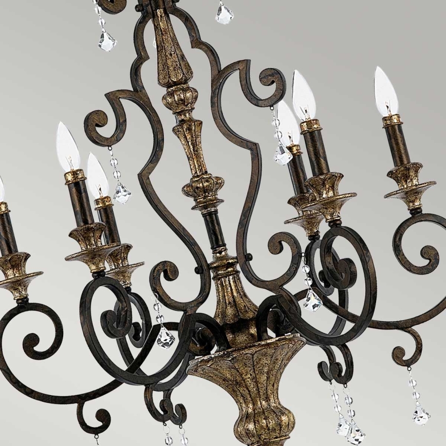 Quoizel - MARQUETTE chain-hung chandelier 6xE14/60W/230V bronze
