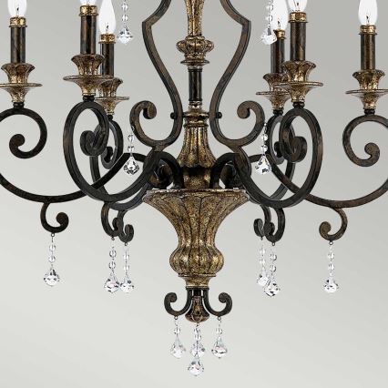 Quoizel - MARQUETTE chain-hung chandelier 6xE14/60W/230V bronze