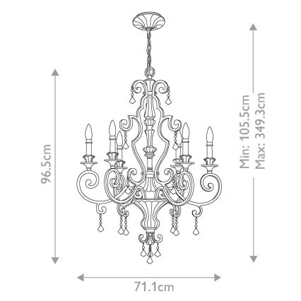 Quoizel - MARQUETTE chain-hung chandelier 6xE14/60W/230V bronze