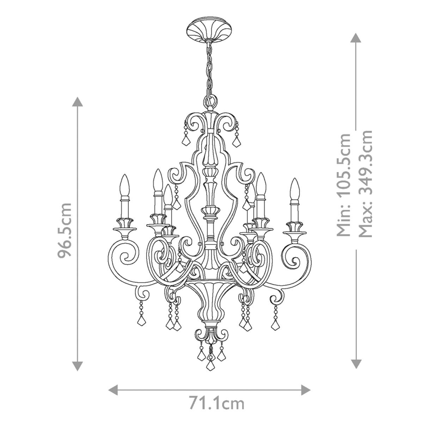 Quoizel - MARQUETTE chain-hung chandelier 6xE14/60W/230V bronze