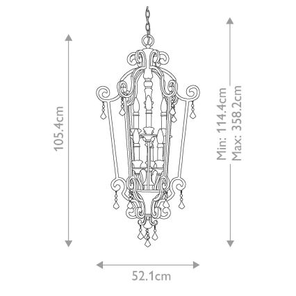 Quoizel - MARQUETTE Chain-Hung Chandelier 6xE14/60W/230V, Bronze