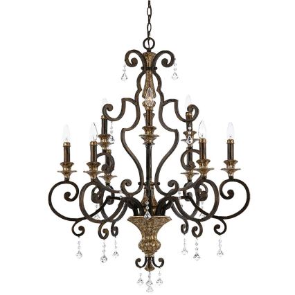 Quoizel - Chandelier on a chain MARQUETTE 9xE14/60W/230V
