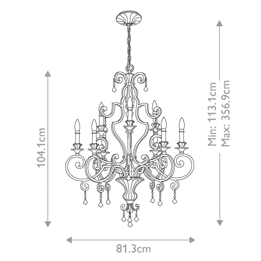 Quoizel - Chandelier on a chain MARQUETTE 9xE14/60W/230V