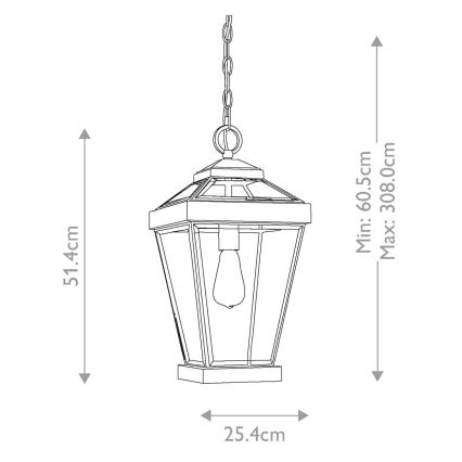 Quoizel - Outdoor chandelier on a chain RAVINE 1xE27/60W/230V IP23 brown
