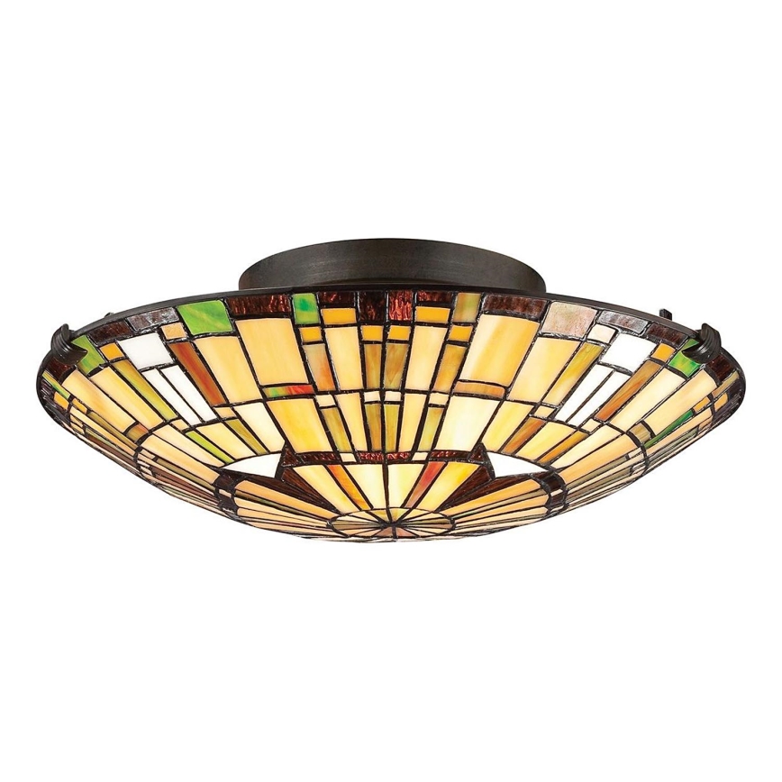 Quoizel - Tiffany REED Ceiling Light, 2× E27 (max. 60W), 230V, Ø 42 cm