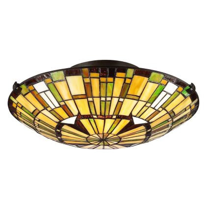 Quoizel - Tiffany REED Ceiling Light, 2× E27 (max. 60W), 230V, Ø 42 cm