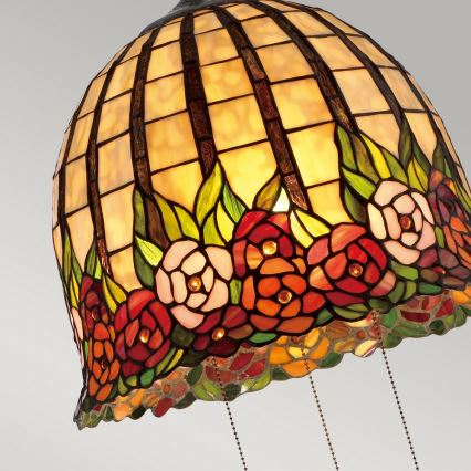 Quoizel - ROSECLIFFE Tiffany chain-hung chandelier 3xE27/100W/230V