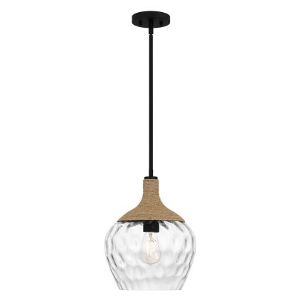 Quoizel - Chandelier on a pole ROYER 1xE27/60W/230V d. 30,2 cm clear/black/beige
