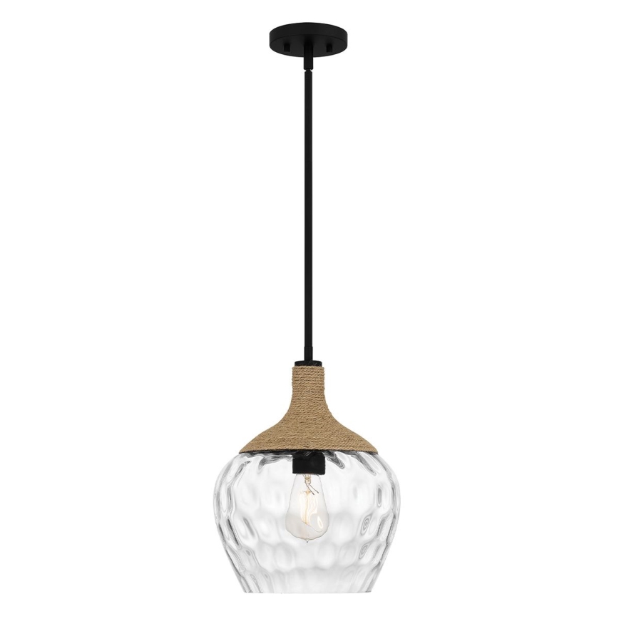 Quoizel - Chandelier on a pole ROYER 1xE27/60W/230V d. 30,2 cm clear/black/beige
