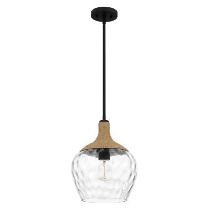 Quoizel - Chandelier on a pole ROYER 1xE27/60W/230V d. 30,2 cm clear/black/beige