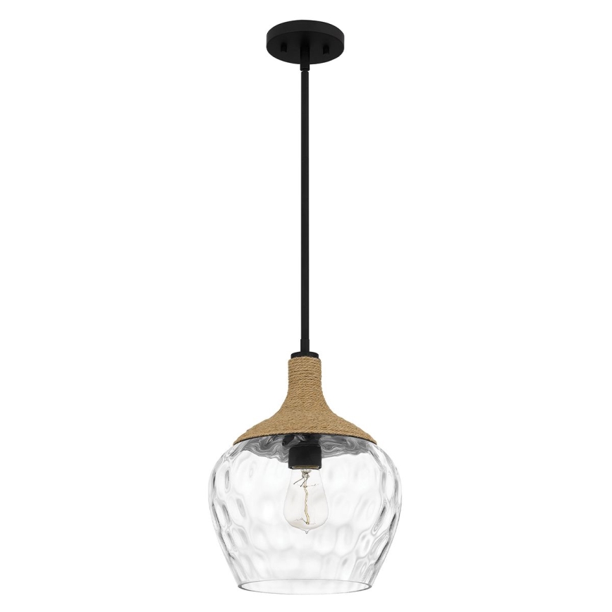 Quoizel - Chandelier on a pole ROYER 1xE27/60W/230V d. 30,2 cm clear/black/beige