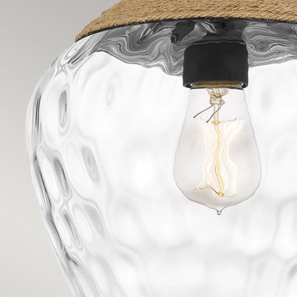 Quoizel - Chandelier on a pole ROYER 1xE27/60W/230V d. 30,2 cm clear/black/beige