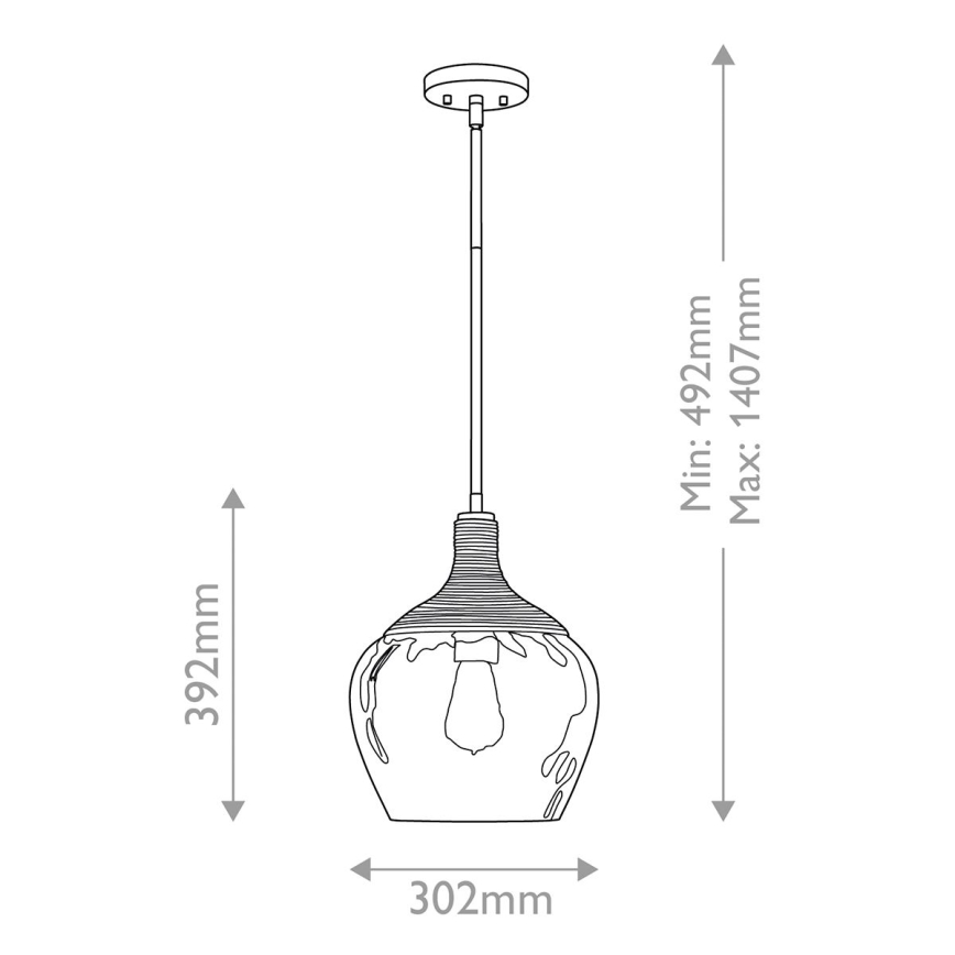Quoizel - Chandelier on a pole ROYER 1xE27/60W/230V d. 30,2 cm clear/black/beige