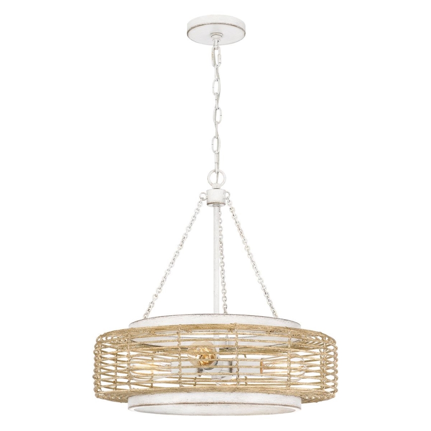 Quoizel - WAYLON Chain-Hung Chandelier, 4xE27/60W/230V, Ø 50.4 cm, Brown/White