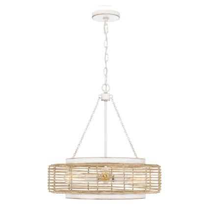 Quoizel - WAYLON Chain-Hung Chandelier, 4xE27/60W/230V, Ø 50.4 cm, Brown/White