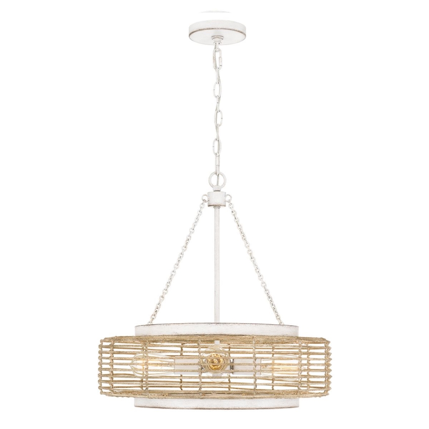 Quoizel - WAYLON Chain-Hung Chandelier, 4xE27/60W/230V, Ø 50.4 cm, Brown/White