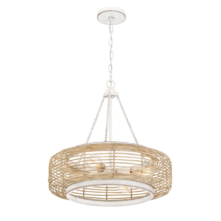Quoizel - WAYLON Chain-Hung Chandelier, 4xE27/60W/230V, Ø 50.4 cm, Brown/White
