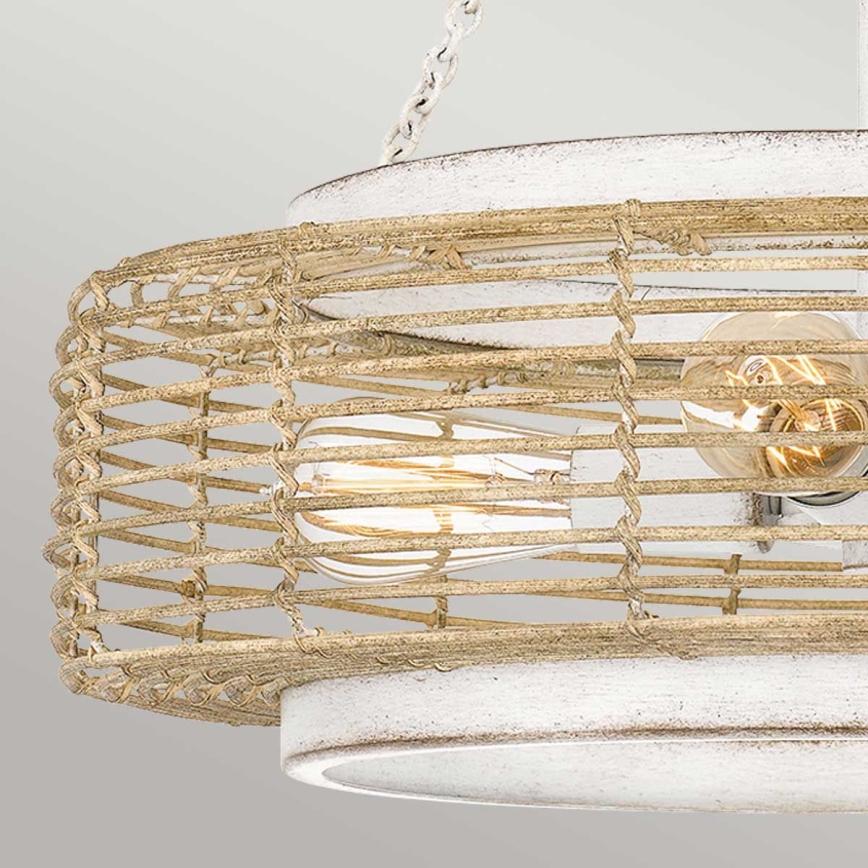 Quoizel - WAYLON Chain-Hung Chandelier, 4xE27/60W/230V, Ø 50.4 cm, Brown/White