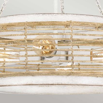 Quoizel - WAYLON Chain-Hung Chandelier, 4xE27/60W/230V, Ø 50.4 cm, Brown/White