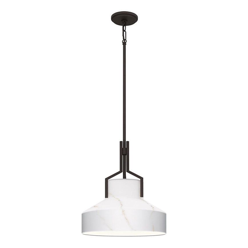 Quoizel - Rod Chandelier BRECKEN 2xE27/60W/230V Black/Marble Effect