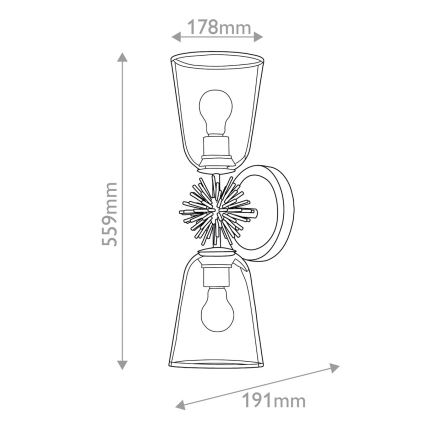 Quoizel - STARING Wall Sconce 2xE27/40W/230V Copper finish